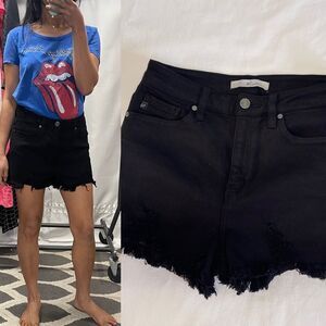 KanCan highwaisted black denim shorts